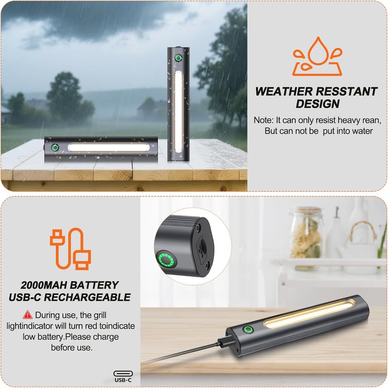 Anicooking Rechargeable 360° BBQ Grill Light for Outdoor Grilling with Magnetic, IPX5 Waterproof, 2-Level Brightness, USB-C Charging, Portable Grill Accessories, Grilling Gift for Men, Dad, Grill Lights - Image 5